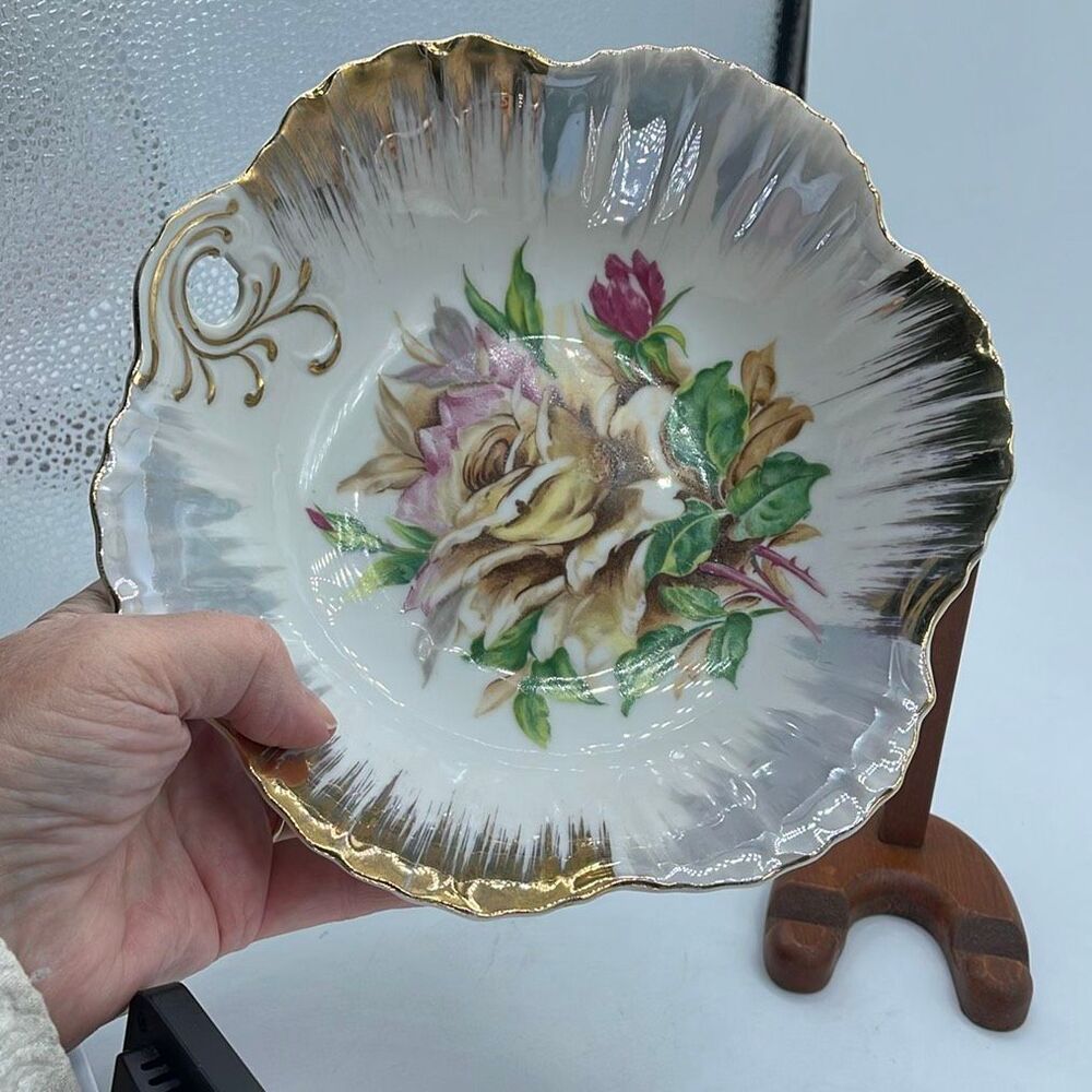Vintage Trimont Ware serving bowl from Japan rose lustrous finish